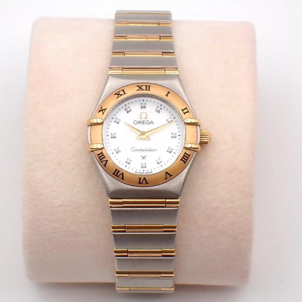 Omega Constellation Ladies Watch 12627500 Quartz Diamond Steel Gold 300rk956